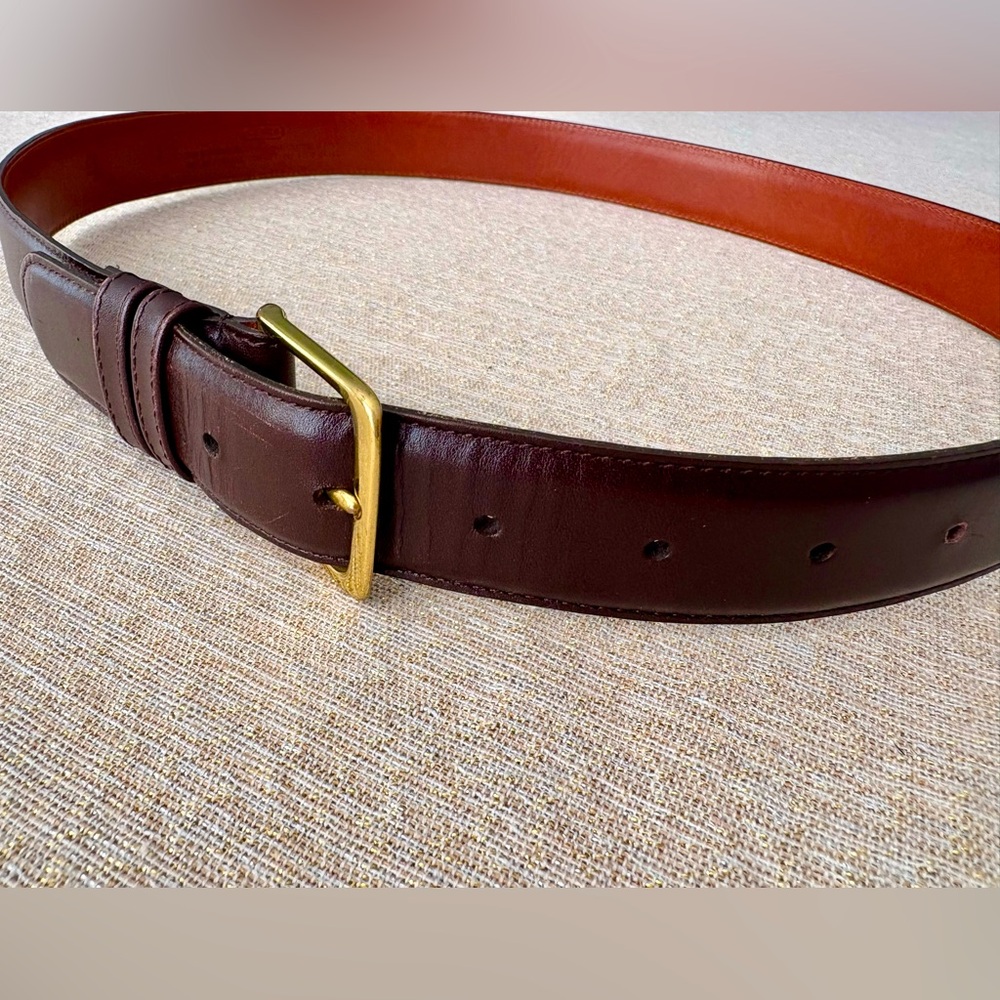 Vintage Genuine Coach Brown Burnished Cowhide Belt